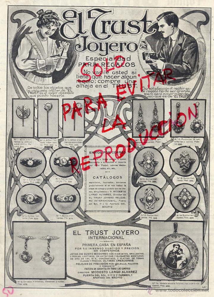 Coleccionismo de Revistas y Peri&oacute;dicos: EL TRUST JOYERO 1916 MADRID HOJA REVISTA