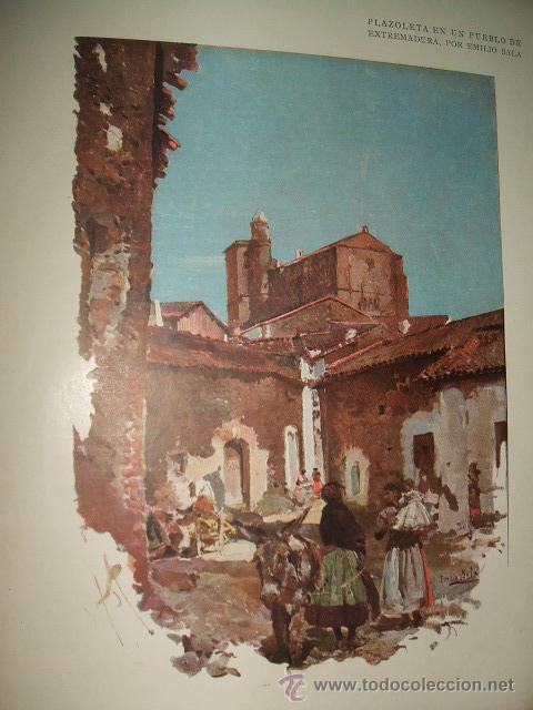 Collezionismo di Riviste e Giornali: PLAZA DE UN PUEBLO DE EXTREMADURA CROMOLITOGRAFIA REVISTA BLANCO Y NEGRO 1902