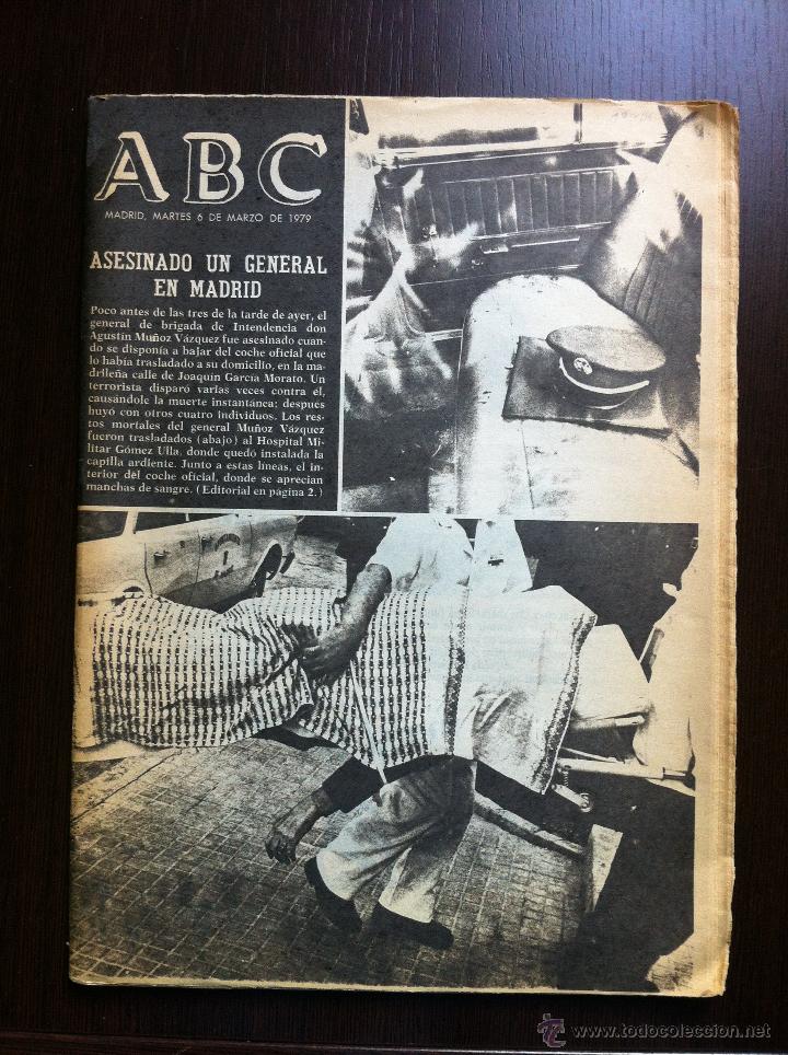 Coleccionismo de Revistas y Peri&oacute;dicos: PERIODICO ABC DEL 8 DE MARZO DE 1979 - ASESINATO DE UN GENERAL EN MADRID -