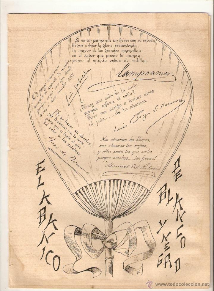 Colecionismo de Revistas e Jornais: A&Ntilde;O 1897 TEATRO CHUECA PARTITURA MUSICA ABANICO DE BLANCO Y NEGRO EXPOSICION MU&Ntilde;ECAS CERVEZA