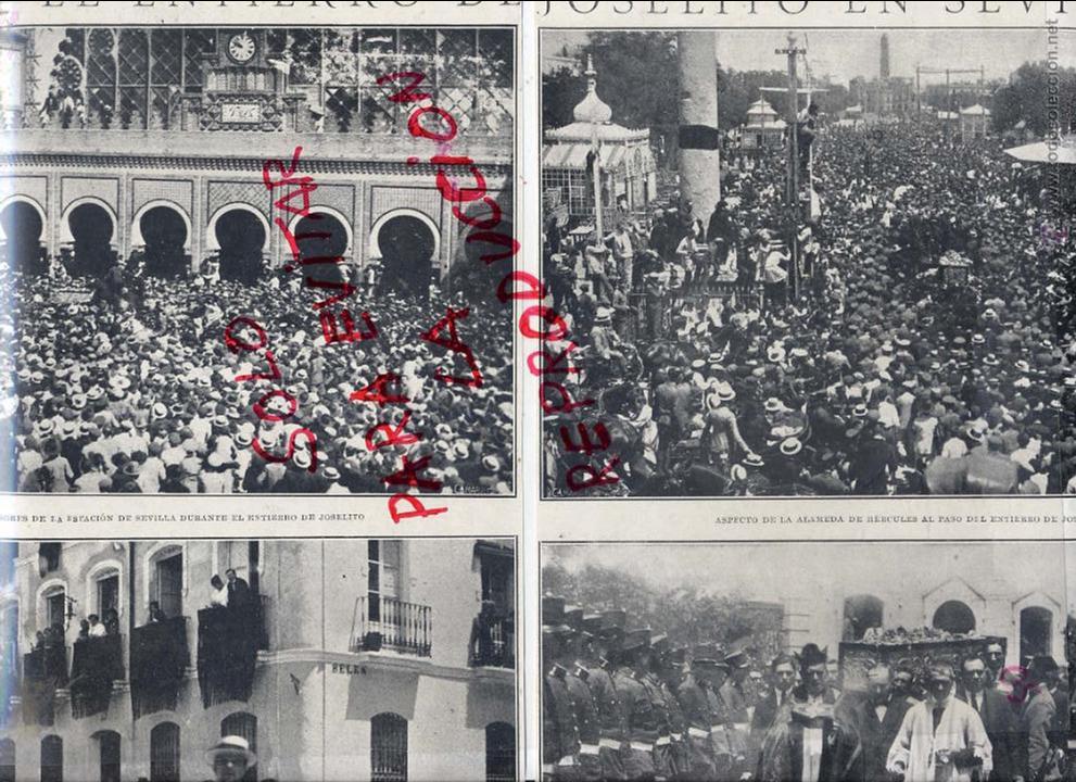 Coleccionismo de Revistas y Peri&oacute;dicos: SEVILLA 1920 TOROS JOSELITO  ENTIERRO 2 HOJAS REVISTA
