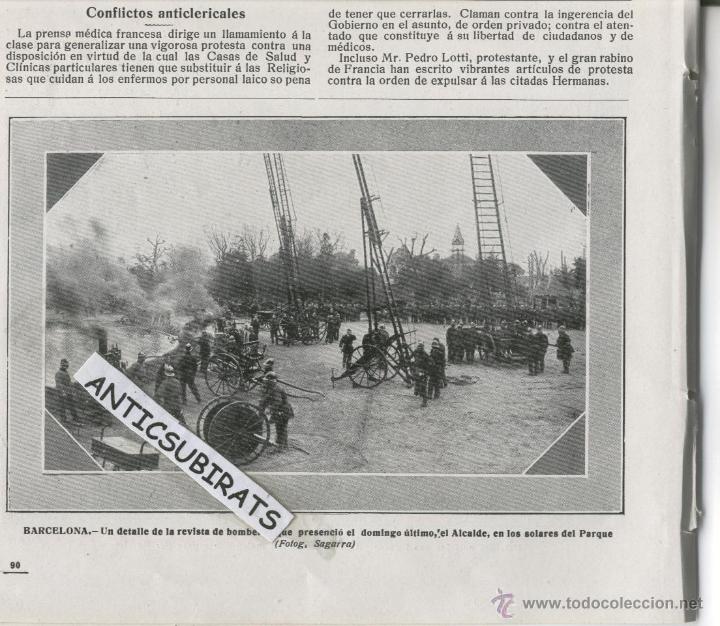 Coleccionismo de Revistas y Peri&oacute;dicos: REVISTA A&Ntilde;O 1912 BOMBEROS DE BARCELONA OBSERVATORIO DEL EBRO TORTOSA MALTA ASILO EN SABADELL