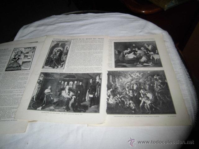 Coleccionismo de revistas y peri&oacute;dicos: CUADROS DEL NACIMIENTO EN EL MUSEO DEL PRADO 2 HOJAS REVISTA BLANCO Y NEGRO 1906