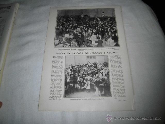 Coleccionismo de Revistas y Periódicos: FIESTA EN LA CASA DE BLANCO Y NEGRO/EL REY EN MELILLA HOJA REVISTA BLANCO Y NEGRO 1911. Lote 46633824