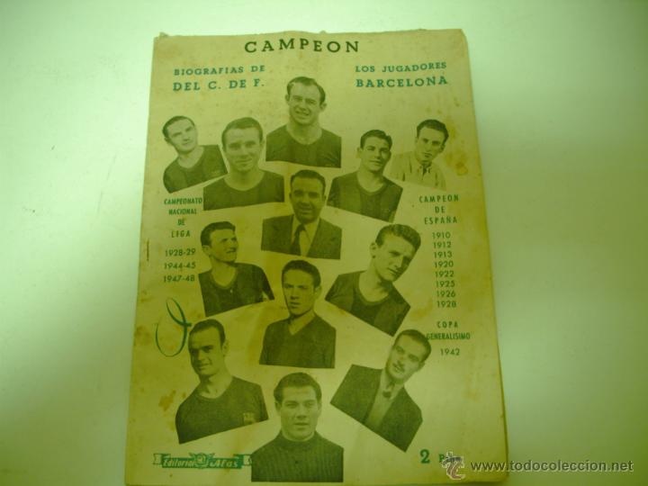 Coleccionismo de revistas y peri&oacute;dicos: EDITORIAL ALAS BIOGRAFIAS JUGADORES DEL F.C BARCELONA A&Ntilde;OS 40