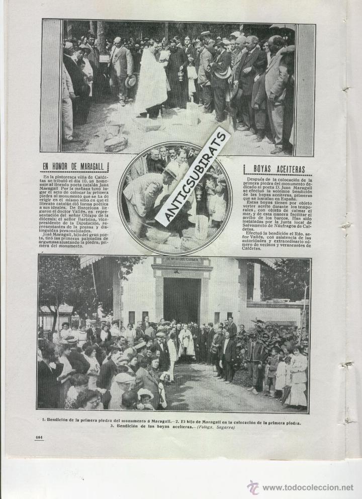 Coleccionismo de Revistas y Peri&oacute;dicos: REVISTA A&Ntilde;O 1912 MARAGAL MOSSOS D'ESQUADRA A CALDETES CALDETAS MONTCADA JOCS FLORALS A OLOT