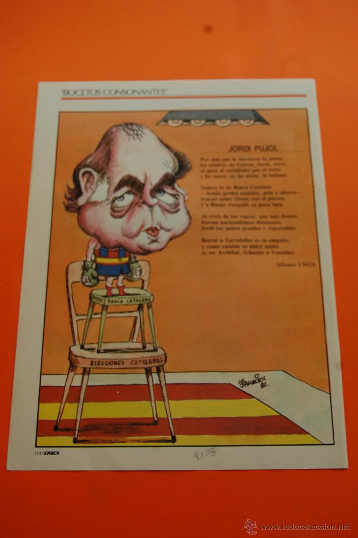 Coleccionismo de revistas y peri&oacute;dicos: CARICATURA - 1985 - JORDI PUJOL - ALFONSO USSIA Y PALACIOS BOCETOS CONSONANTES