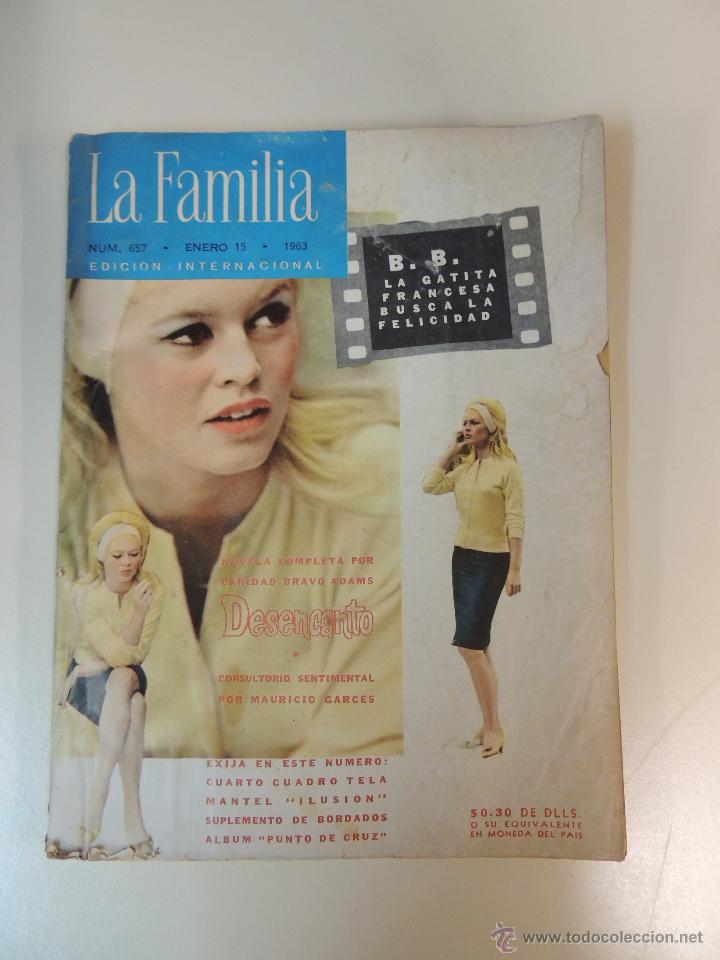 Coleccionismo de Revistas y Peri&oacute;dicos: La familia - revista - n&ordm; 647 enero 1963 - brigitte bardot (portada)