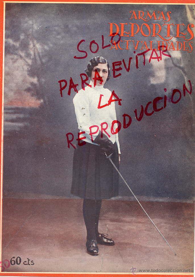 Coleccionismo de Revistas y Peri&oacute;dicos: ESGRIMA 1929 MADRID FELISA ARANDILLA CENTRO CULTURAL DEL EJERCITO HOJA PORTADA REVISTA