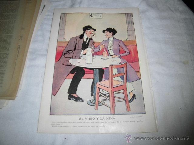 Coleccionismo de revistas y peri&oacute;dicos: EL VIEJO Y LA NI&Ntilde;A DIBUJO DE  MIRA HOJA REVISTA BLANCO Y NEGRO 1911