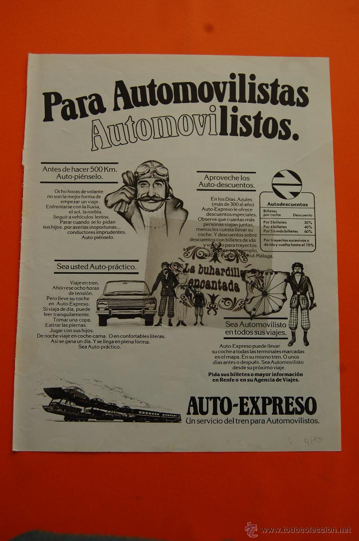 Coleccionismo de revistas y peri&oacute;dicos: PUBLICIDAD 1978 - COLECCION RENFE - AUTO-EXPRESSO BLANCO Y NEGRO FERROCARRIL TREN TRANVIA