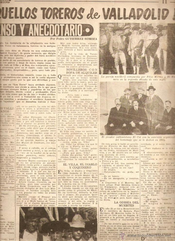 Sammeln von Zeitschriften und Zeitungen: A&Ntilde;O 1957 SALVADOR GUARDIOLA MUERTE ALGABE&Ntilde;O VALLADOLID TOREROS ABELARDO VERGARA ANTONIO DURAN PITA
