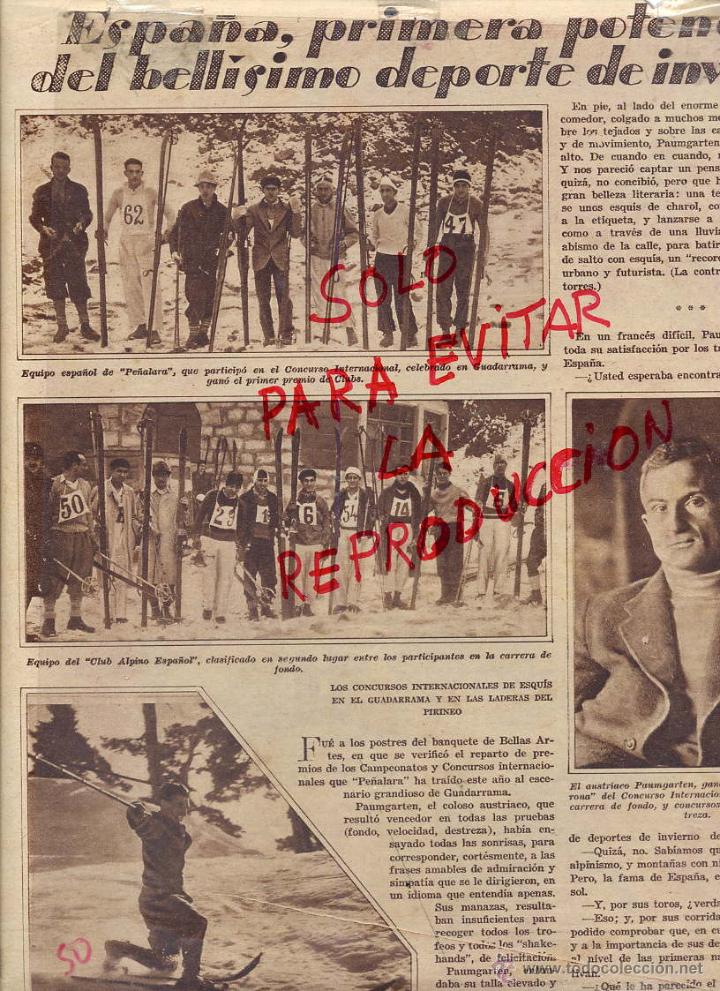 Coleccionismo de revistas y peri&oacute;dicos: PE&Ntilde;ALARA 1931 MADROD ESQUI CLUB ALPINO ESPA&Ntilde;OL HOJA REVISTA