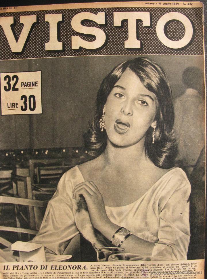 Collezionismo di Riviste e Giornali: REVISTA ITALIANA VISTO 1954 ELEONORA ROSSI DRAGO  FLORA LILLO