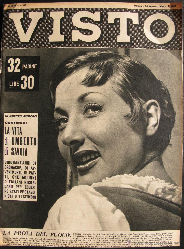 Collezionismo di Riviste e Giornali: REVISTA ITALIANA VISTO 1954 LAURETTA MASIERO MARIA PIA