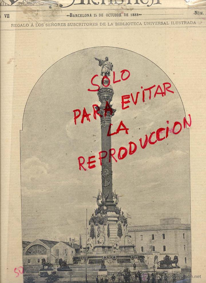 barcelona 1888 monumento a cristobal colon expo - Compra venta en todocoleccion