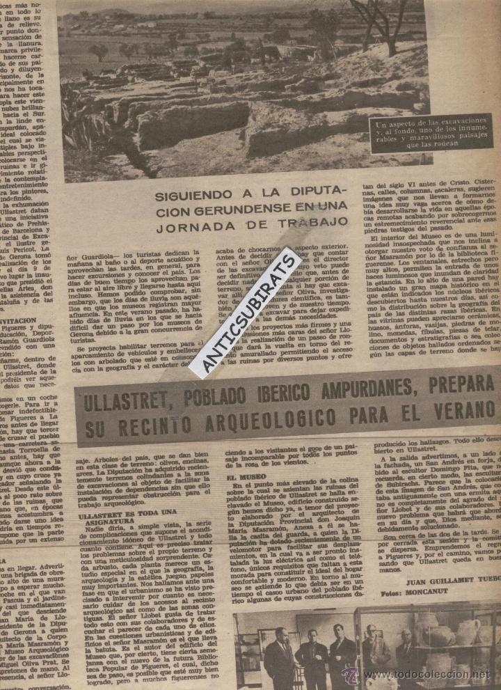 Coleccionismo de revistas y peri&oacute;dicos: REVISTA ANY 1962 LA LLACUNA ALT PENEDES POBLAT IBER IBERIC DE  ULLASTRET GUITARRISTA RENATA TARRAGO