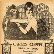 Coleccionismo de Revistas y Periódicos: CARLOS COPPEL MADRID RELOJES 1898-1935 LOTE 42 HOJAS ANUNCIOS HOJAS REVISTA