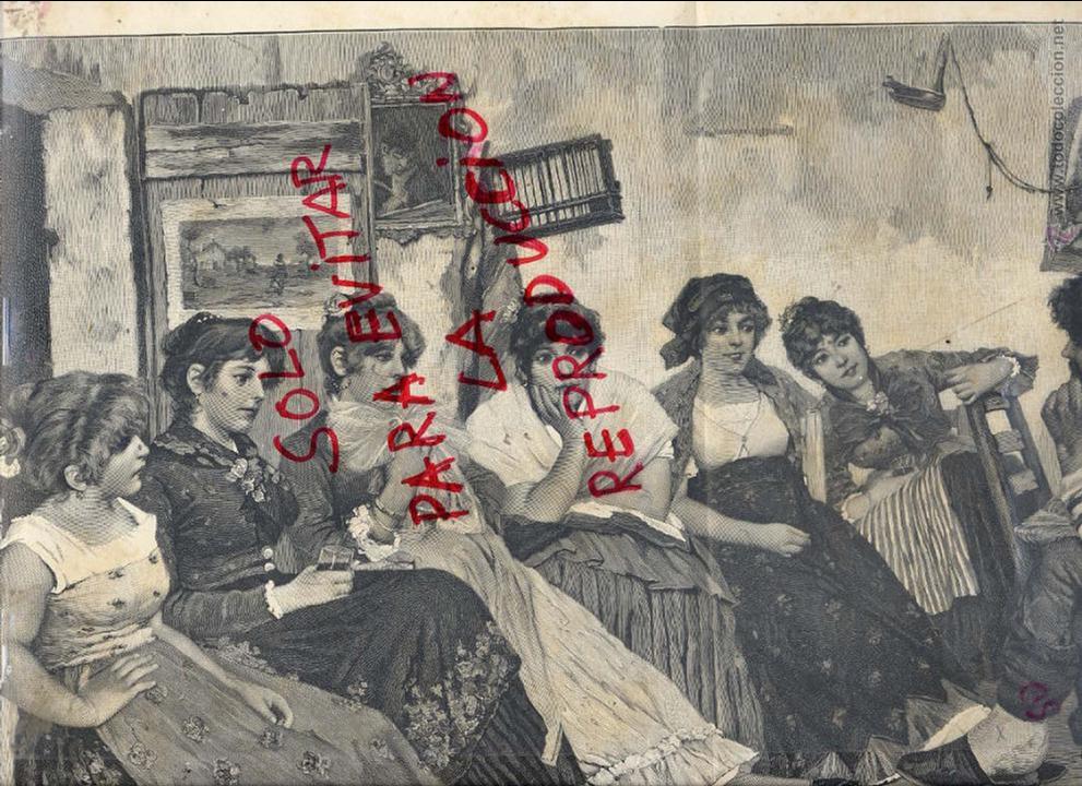 Coleccionismo de Revistas y Peri&oacute;dicos: CUENTOS DE AMOR 1888 ILUSTRACION HOJA DOBLE REVISTA