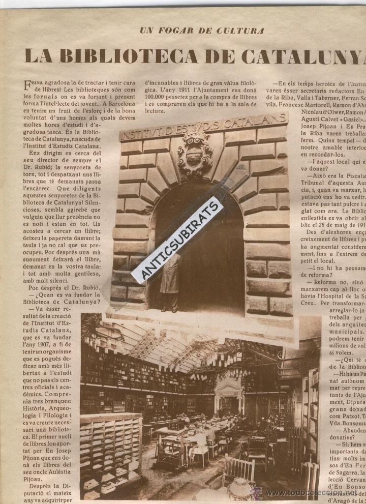 Collection Magazines and Newspapers: REVISTA ANY 1930 BIBLIOTECA DE CATALUNYA SITGES CERDANYOLA AIGUA BLAVA CALELLA DE PALAGRUGELL