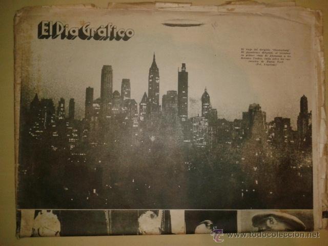 Coleccionismo de Revistas y Peri&oacute;dicos: EL DIA GRAFICO DE 17/5/1936 - PRIMER VIAJE DEL HINDENBURG A NUEVA YORK