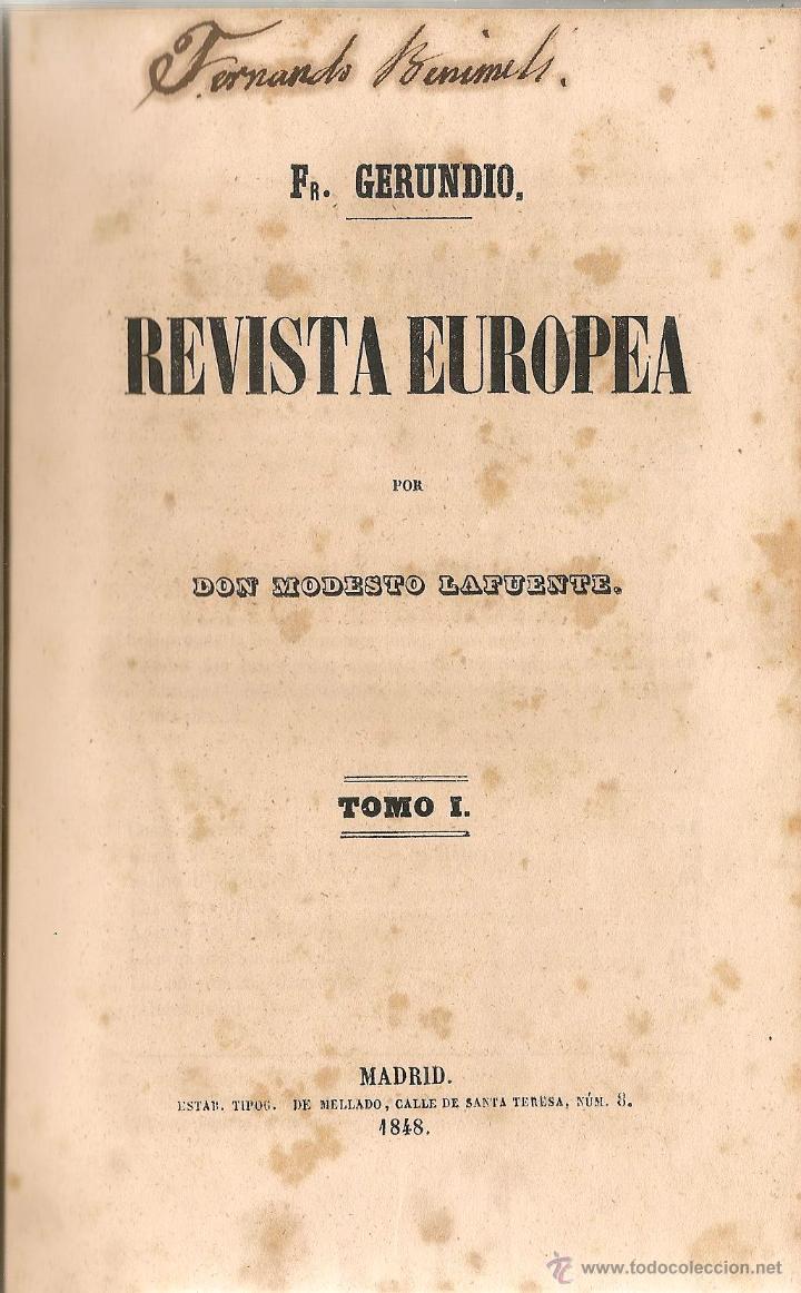 Coleccionismo de revistas y peri&oacute;dicos: Fray Gerundio. Revista europea / por Modesto Lafuente &ndash; Tomo I , 1848
