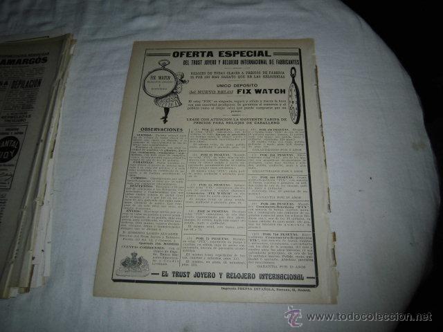 Coleccionismo de Revistas y Peri&oacute;dicos: PUBLICIDAD RELOJ FIX WATCH OFERTA DE TRUST JOYERO HOJA REVISTA BLANCO Y NEGRO 1911