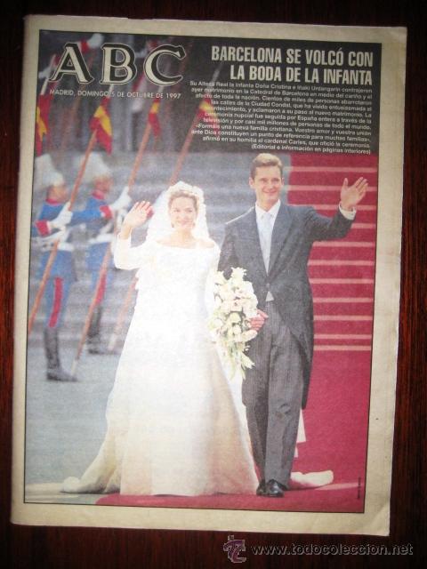 Coleccionismo de revistas y peri&oacute;dicos: PERIODICO ABC. BODA DE LA INFANTA. 1997.. ENVO INCLUIDO.