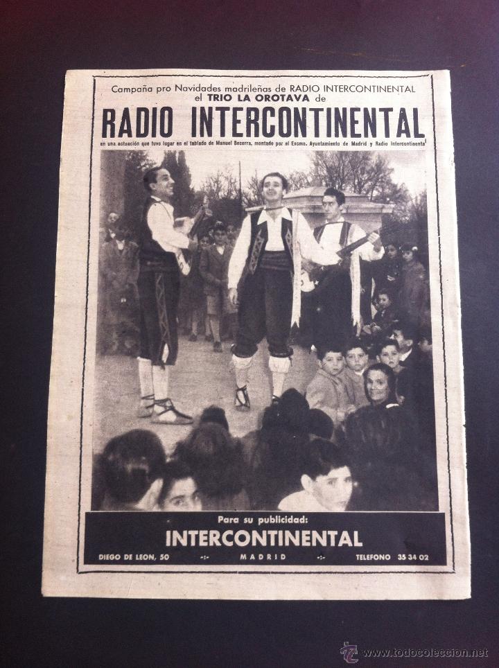Collezionismo di Riviste e Giornali: HOJA DE REVISTA (D&Eacute;CADA DE 1950) TRIO LA OROTAVA.   MEDIDAS: 37 x 28cm.