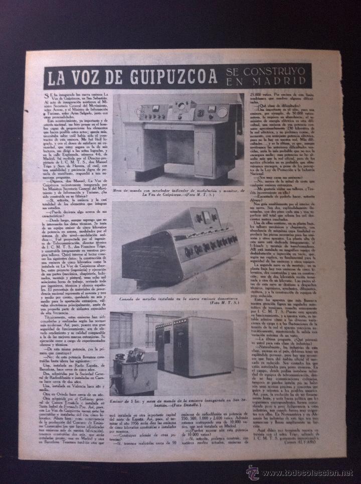 Collezionismo di Riviste e Giornali: HOJA DE  REVISTA (D&Eacute;CADA 1950)  LA VOZ DE GUIPUZCOA SE CONSTRUY&Oacute; EN MADRID