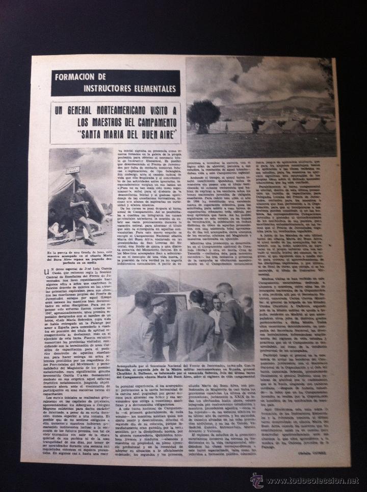 Collezionismo di Riviste e Giornali: HOJA DE REVISTA (D&Eacute;CADA 1950)  FORMACI&Oacute;N DE INSTRUCTORES.  CAMPAMENTO SANTA MAR&Iacute;A DEL BUEN AIRE