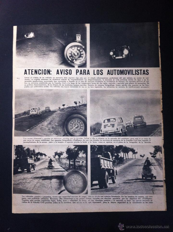 Collezionismo di Riviste e Giornali: HOJA DE REVISTA (D&Eacute;CADA 1950)  ATENCI&Oacute;N: AVISO PARA LOS AUTOMOVILISTAS.   MEDIDAS: 37 x 28cm.