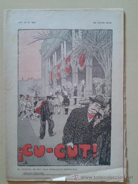 Coleccionismo de Revistas y Peri&oacute;dicos: REVISTA CU-CUT ANY IX NUM.401 27 GENER 1910 (EN CATAL&Agrave;)