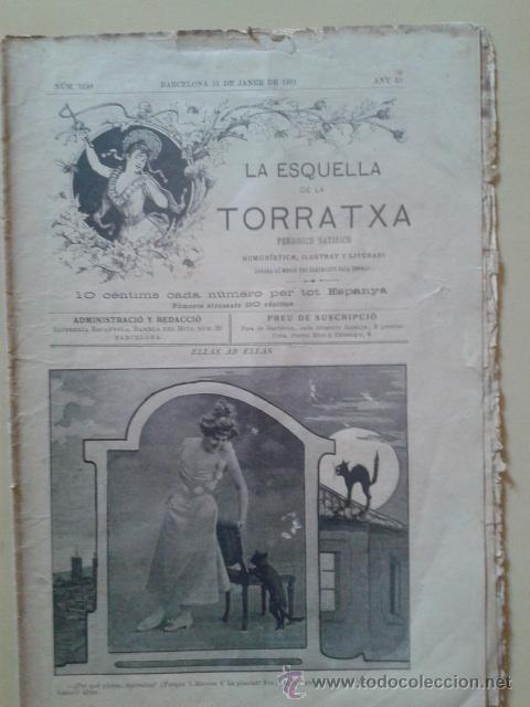 Coleccionismo de Revistas y Peri&oacute;dicos: REVISTA LA ESQUELLA DE LA TORRATXA. ANY 23 NUM. 1148 BARCELONA 11 GENER 1901