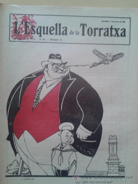 Coleccionismo de Revistas y Peri&oacute;dicos: REVISTA LA ESQUELLA DE LA TORRATXA. ANY 51 NUM. 2536 BARCELONA 27 GENER 1928