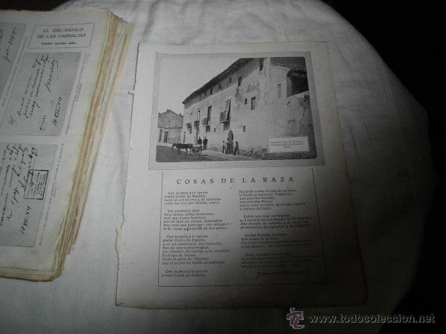 Coleccionismo de Revistas y Peri&oacute;dicos: CASA DE VALLODOLID DONDE FALLECIO CRISTOBAL COLON.COSAS DE LA RAZA HOJA REVISTA NUEVO MUNDO  1921