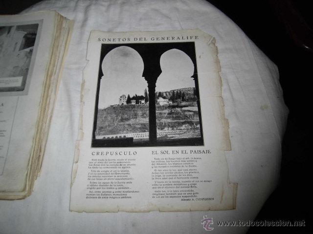 Collection Magazines and Newspapers: SONETOS DEL GENERALIFE ALBERTO A.CIENFUEGOS.CREPUSCULO/EL SOL EN EL HOJA REVISTA NUEVO MUNDO  1921