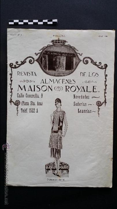 Coleccionismo de revistas y peri&oacute;dicos: Revista de los almacenes Maison Royale, n&ordm; 4 a&ntilde;o I de abril de 1926. Barcelona.