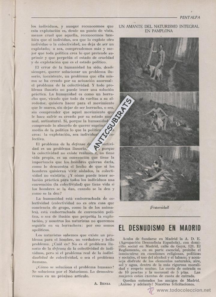 Collection Magazines and Newspapers: REVISTA 1935 NUDISTAS NATURISTAS DE EN GAVA BARCELONA NATURISMO NATURISTA INTERGRAL PAMPLONA SALER