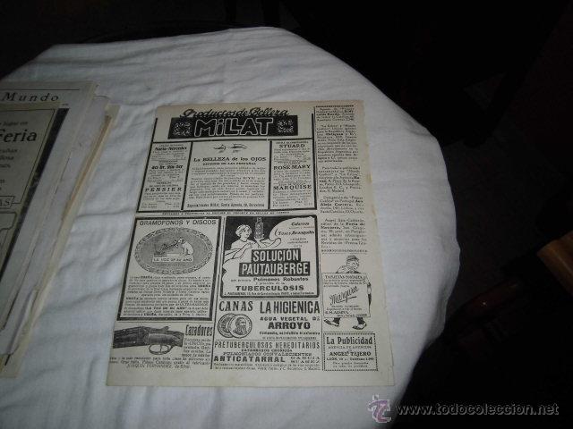Coleccionismo de Revistas y Peri&oacute;dicos: PUBLICIDAD PRODUCTOS DE BELLEZA MILLAT/TRUST JOYERO/PAUTAUBERGE  HOJA REVISTA NUEVO MUNDO 1922