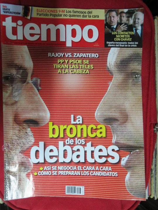 Colecionismo de Revistas e Jornais: REVISTA TIEMPO,2008 N&ordm; 1347,LA BRONCA DE LOS DEBATES,RAJOY ,ZAPATERO.