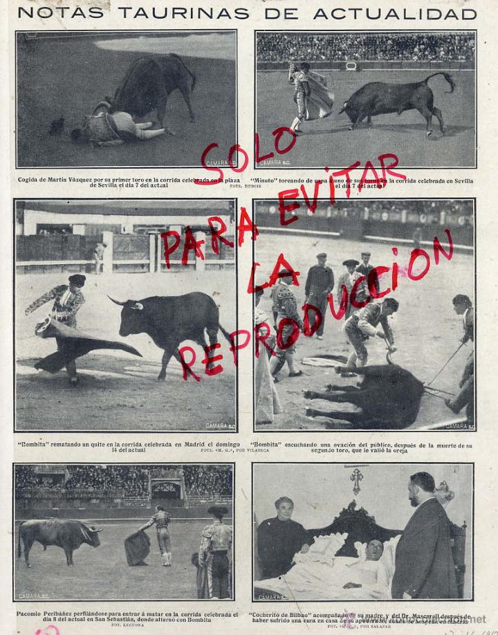Colecionismo de Revistas e Jornais: TOROS 1912 SEVILLA Y MADRID BOMBITA  HOJA REVISTA