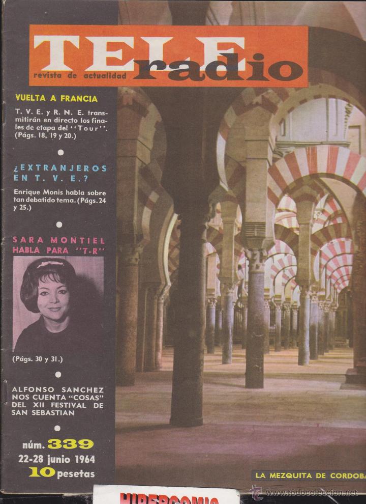 Coleccionismo de revistas y peri&oacute;dicos: TELE RADIO N&ordm;  339 JUNIO 1964 , SARA MONTIEL,