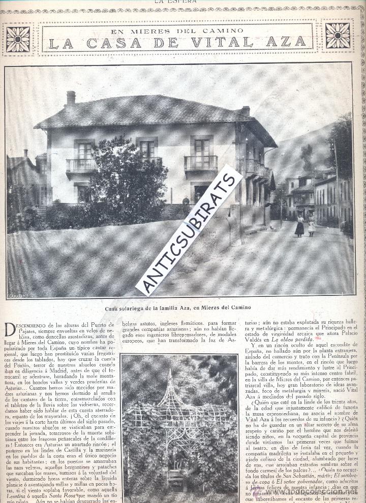 Coleccionismo de Revistas y Peri&oacute;dicos: REVISTA A&Ntilde;O 1916 TORRES QUEVEDO FOTOS FABRICA GAL MADRID CASA DE VITAL AZA EN MIERES DEL CAMINO