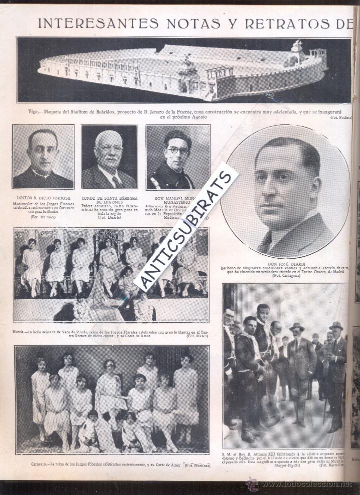 Coleccionismo de revistas y peri&oacute;dicos: REVISTA A&Ntilde;O 1927 FIJAPELO  CARAVACA MURCIA JOSE OLARIA VIGO MAQUETA ESTADIO DE BALAIDOS FUTBOL