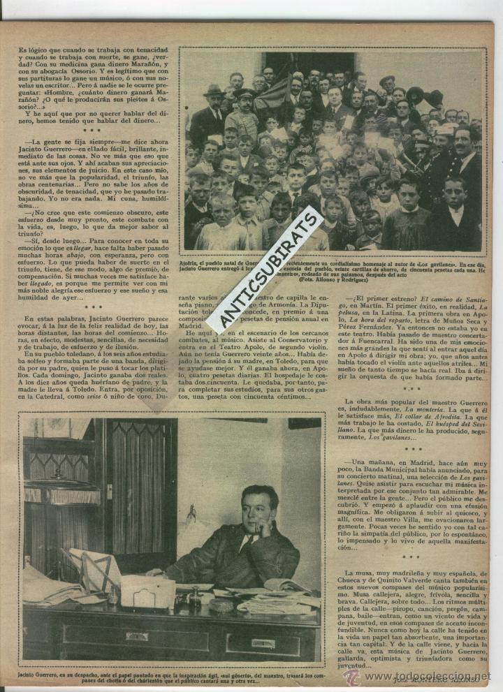 Collectionnisme de Revues et Journaux: 1927 JACINTO GUERRERO EN AJOFRIN LAGO SIERRA DE SANABRIA SANT FELIU DEL RACO CASTELLAR DEL VALLES