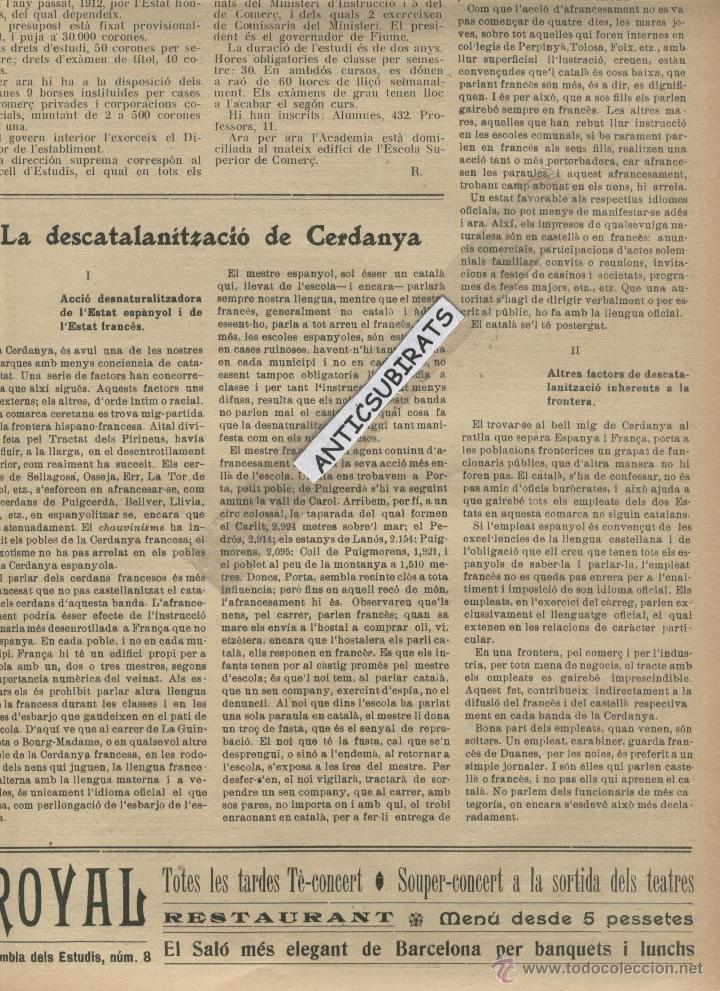 Collectionnisme de Revues et Journaux: REVISTA CATALUNYA ANY 1913 LA DESCATALANITZACIO DE LA CERDANYA CERDA&Ntilde;A M. ROSSELL I VIL&Agrave;