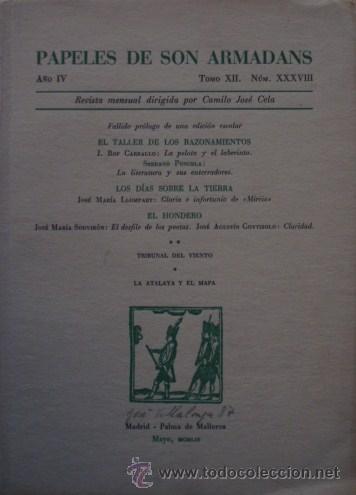 Coleccionismo de revistas y peri&oacute;dicos: Papeles de Son Armadans n&ordm; XXXVIII/Director Camilo Jos&eacute; Cela