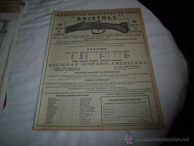 Coleccionismo de Revistas y Peri&oacute;dicos: PUBLICIDAD ESCOPETA DE CAZA BRISTOLL/REGENERADOR DEL CABELLO PAZ HOJA REVISTA MUNDO GRAFICO 1922