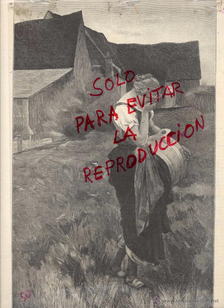 Coleccionismo de revistas y peri&oacute;dicos: HONDO PESAR, DE ROBERTO HANZ 1896 GRABADO ILUSTRACION HOJA REVISTA